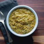 Hearty Split Pea Soup is a very thick and rich soup, great for cooler weather, and very "stick-to-your-ribs." It is wonderful served with a nice crusty bread.
