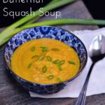 Enjoy the flavors of autumn with this Butternut Squash Soup from your slow cooker. Get the recipe from Cosmopolitan Cornbread