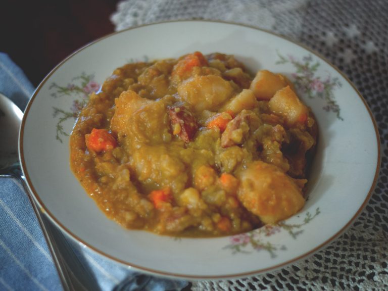 Kielbasa Split Pea Soup Cosmopolitan Cornbread