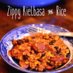 Zippy Kielbasa & Rice - full of flavor and a little bit of heat. Get the recipe from Cosmopolitan Cornbread