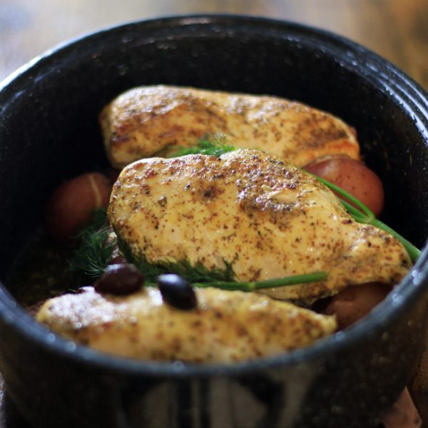Baked Chicken with Lemon & Dill Cosmopolitan Cornbread