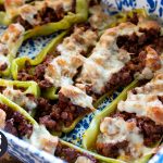 Fresh cubanelle peppers stuffed with chorizo sausage and melted cheese. A delicious way to use cubanelle peppers.