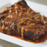 Beef Brisket with Caramelized Onions | Slow Cooker - Tender beef brisket in a rich, caramelized onion sauce.