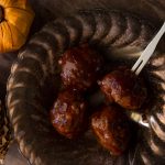 Drunk Moose Meatballs are scrumptious little meatballs bathed in a whiskey-laced barbecue sauce. You can make these with beef, moose or venison.