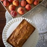 Peach Sour Cream Pound Cake with bits of fresh peaches. Get the recipe from Cosmopolitan Cornbread.