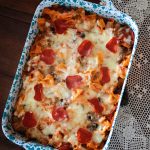 Deliciously cheesy pasta with ground beef and pepperoni. You'll love this family-friendly supper!