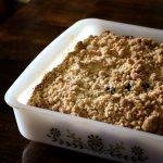Enjoy the rustic flavor of this Old-fashioned Blueberry Cornbread Cake with crumb topping.