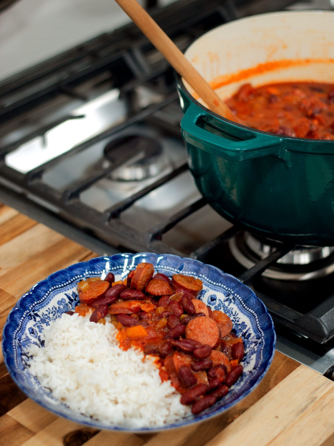 Shortcut Red Beans and Rice | Cosmopolitan Cornbread