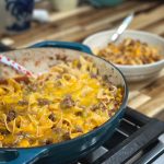 Easy Cheeseburger Skillet Supper - get the recipe from Cosmopolitan Cornbread