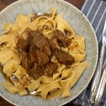 Tender beef tips slow-simmered in a rich, savory gravy. A hearty, comforting classic.