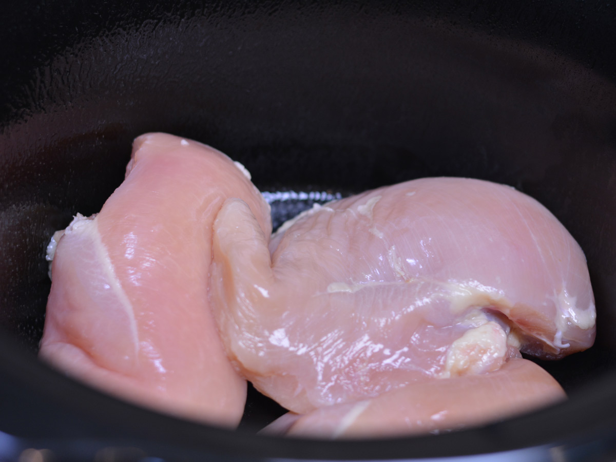chicken breasts in a slow cooker