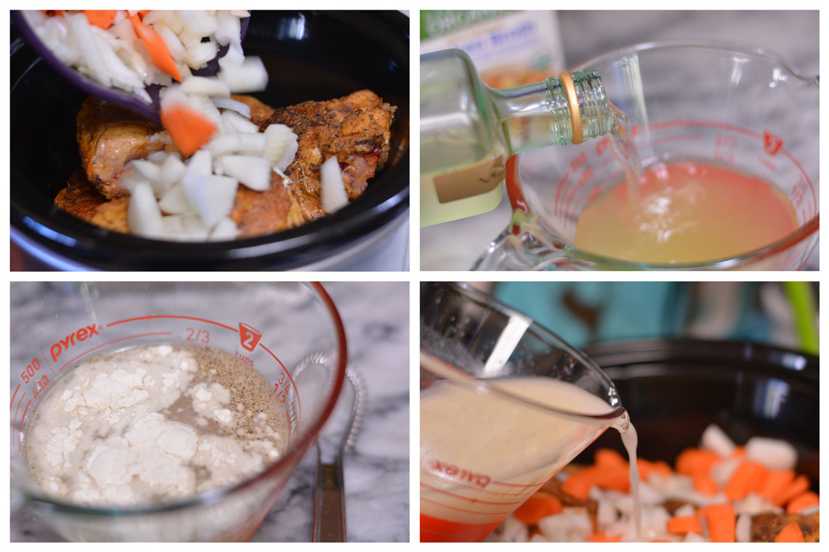 chicken fricassee process photo collage
