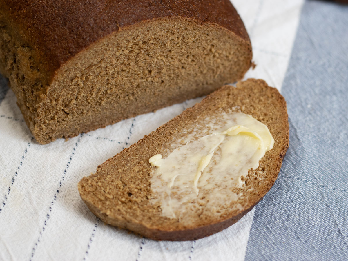 pumpernickel bread with butter