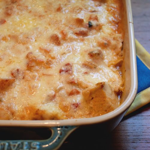This Keto King Ranch Chicken is creamy, cheesy, and full of cozy Tex-Mex flavor without all the carbs.